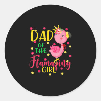 Pappa på födelsedagen för Flamazing Girl Cute Flam Runt Klistermärke