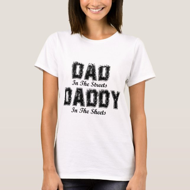 Pappa på gatorna i Lakan Fars dag T Shirt (Framsida)