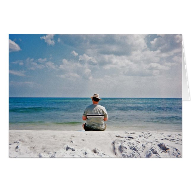 pappa på stranden hälsningskort (Framsidan Horizontal)