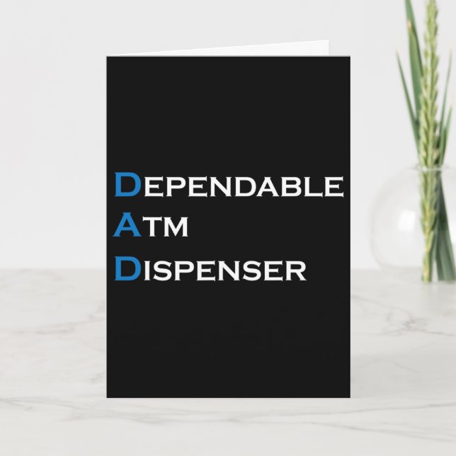 Pappa Pålitlig Bankomat Pengar Givare Fa Kort (Framsida)