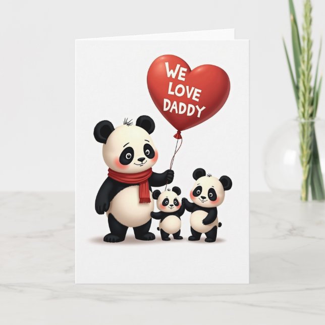 Pappa Panda Fars Dag Kärlekskort Kort (Framsida)
