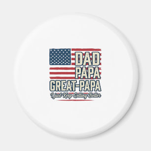 Pappa Papa Farfar Patriotisk Vintage Familj Tröja Magnet