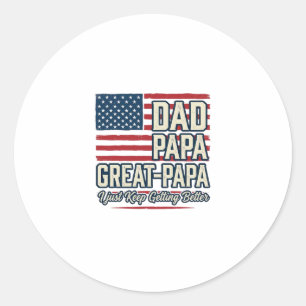 Pappa Papa Farfar Patriotisk Vintage Familj Tröja Runt Klistermärke