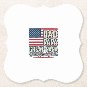 Pappa Papa Farfar Patriotisk Vintage Familj Tröja Underlägg Papper