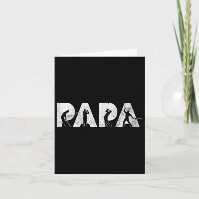 Pappa Papa Golf Pappa Roligt Fars Dag Present  Kort (Framsida)