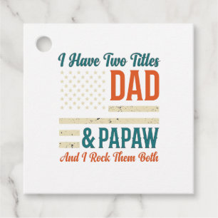 Pappa Papaw Vintage Patriotisk Familj T-Shirt Desi Gåvor Etiketter
