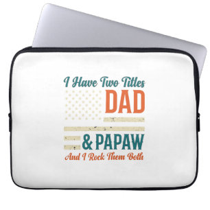 Pappa Papaw Vintage Patriotisk Familj T-Shirt Desi Laptop Fodral