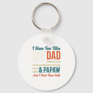 Pappa Papaw Vintage Patriotisk Familj T-Shirt Desi Nyckelring