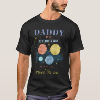Pappa Pappa 4e födelsedagen Fjärde Resa runt Sol T Shirt