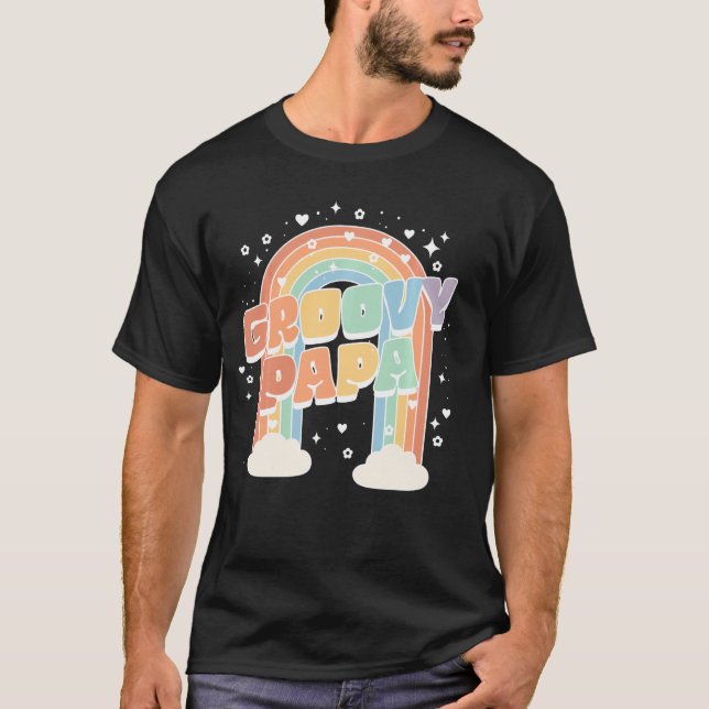 Pappa Pappa, andra födelsedag: regnbåge två Groovy T Shirt (Framsida)