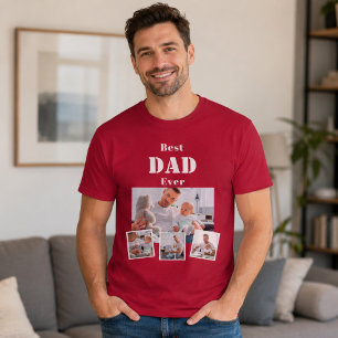 Pappa pappa bästa fotokollage röd t shirt