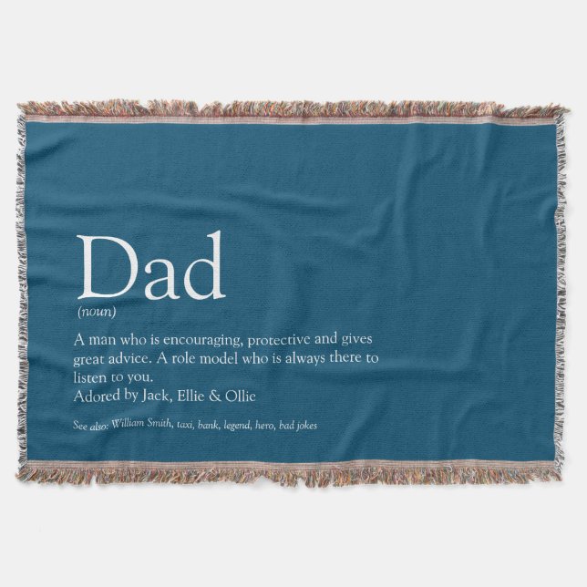 Pappa, Pappa, Fader Definition Modern Rolig Blå Filt (Framsidan)