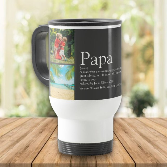 Pappa pappa Far Definition 4 Photo Collage Grått Resemugg (Skapare uppladdad)
