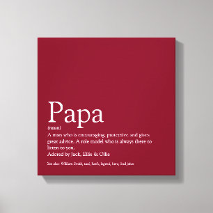 Pappa Pappa Far Pappa Definition Roligt Burgundy Canvastryck