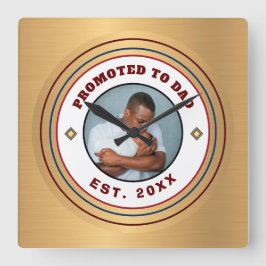 Pappa pappa Far Pappy Family Personalize Fyrkantig Klocka