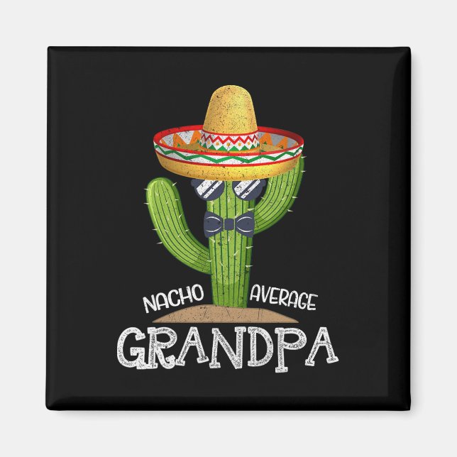 Pappa Pappa Fars dag Nacho medelvärde Morfar Cinco Magnet (Framsidan)