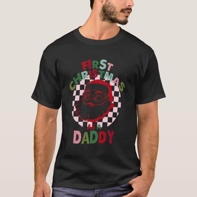 Pappa Pappa Första julen Jultomten 1st Julafton Pa T Shirt (Framsida)