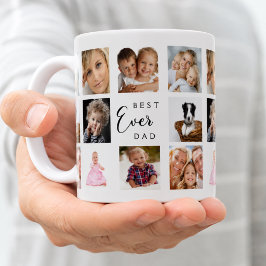 Pappa pappa fotokollage vitt svart kaffemugg