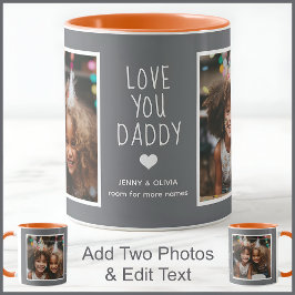 Pappa Pappa Kärlek You 2 Photos Modern Mid Grått C Mugg
