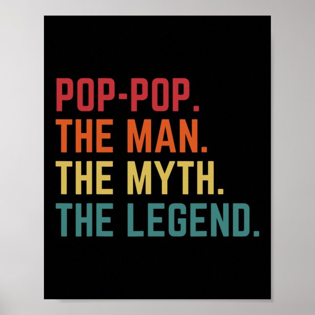 Pappa-pappa Man Myter Legend Pappa Farfar Fars dag Poster (Framsidan)