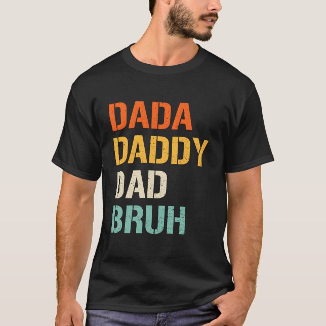 Pappa Pappa Pappa Bror Fars Dag Från Son Dotter T Shirt (Framsida)
