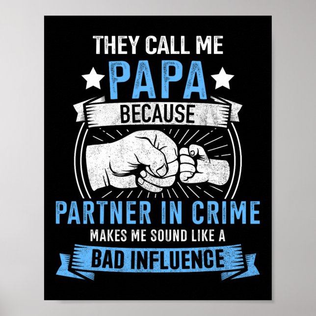 Pappa-partner i kriminalitet för morfar Fars dag B Poster (Framsidan)