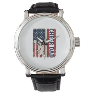 Pappa patriotisk amerikansk flaggvektortröja Des Armbandsur