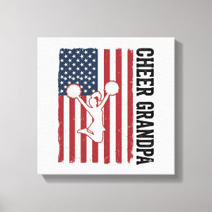Pappa Patriotisk Vintage Flagga Tröja Design_ Canvastryck