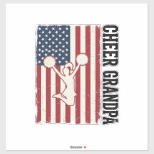 Pappa Patriotisk Vintage Flagga Tröja Design_ Klistermärken