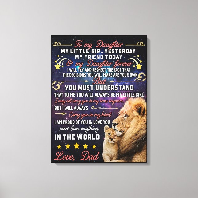 Pappa - Perfekt gåva till din dotter Canvastryck (Framsida)