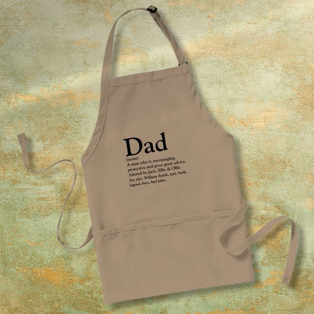 Pappa Personligt Namn Definition Förkläde (Dad Personalized Name Definition Adult Apron)