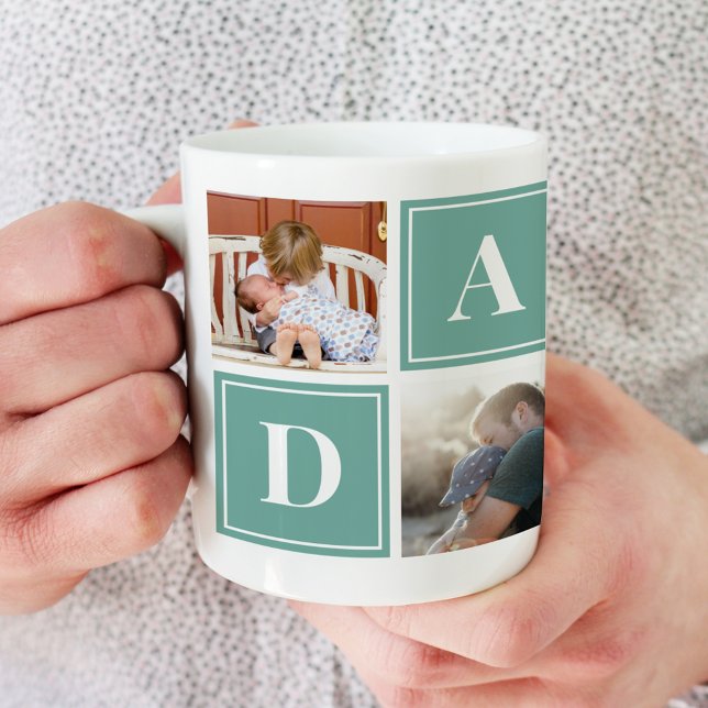 Pappa Photo Collage Anpassningsbar Giant Coffee Mu Jumbo Mugg (Skapare uppladdad)