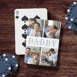 Pappa Photo Collage & Anpassningsbar Message Casinokort