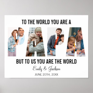 Pappa Photo Collage Birthday Pappa Presenterar pap Poster