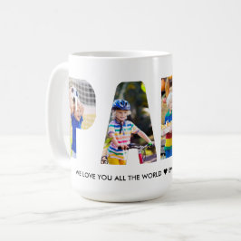 PAPPA Photo Collage Brev Cutout Barnbarn Namn Kaffemugg