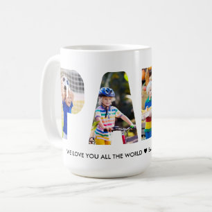 PAPPA Photo Collage Brev Cutout Barnbarn Namn Kaffemugg