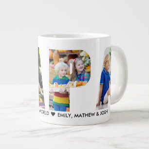 PAPPA Photo Collage Brev Cutout Personlig Jumbo Mugg