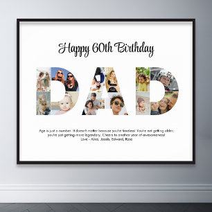 Pappa Photo Collage Cutout Fars dag Birthday Poster
