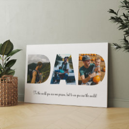 Pappa Photo Collage | Fars dag Gift | 3 Foton Canvastryck