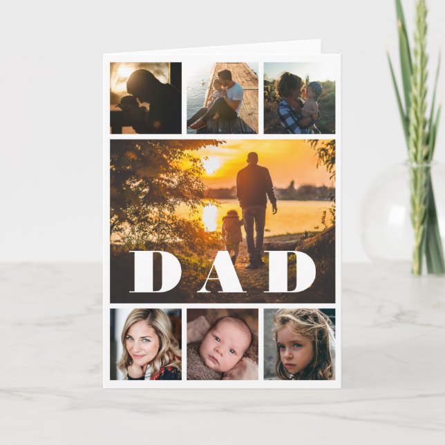 Pappa Photo Collage Fars dag Kort (Framsida)
