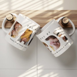 Pappa Photo Collage First Fars dag för New Pappa Kaffemugg