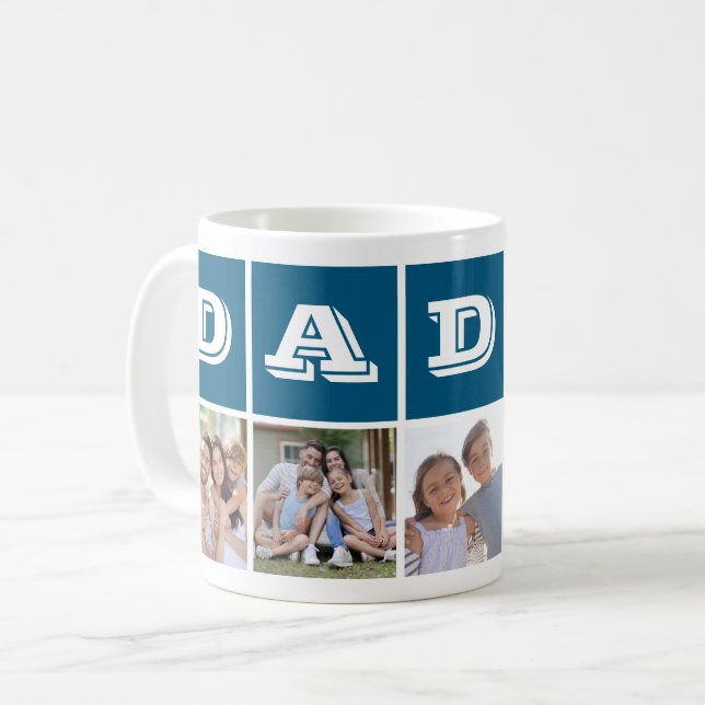 Pappa Photo Collage Keepsaké Kaffemugg (Framsida vänster)