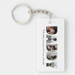 Pappa Photo Collage Keychain för Fars dag