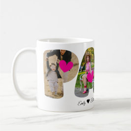 PAPPA Photo Collage Mugg med Heart - Perfekt Gift