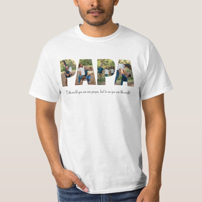 Pappa Photo Collage Shirt för Fars dag T (Framsida)
