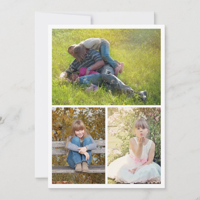 Pappa Photo Collage Three Bilder Fars dag Card (Framsida)