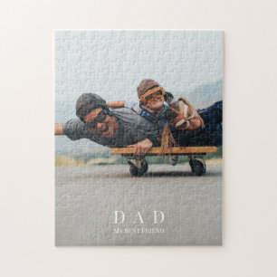 Pappa Photo Family Minimalist Anpassningsbar Puzzl Pussel
