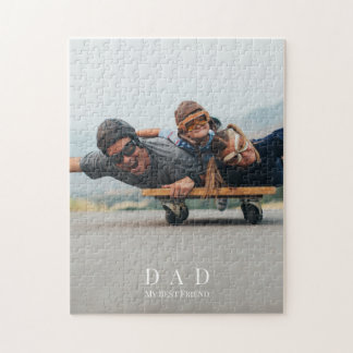 Pappa Photo Family Minimalist Anpassningsbar Puzzl Pussel