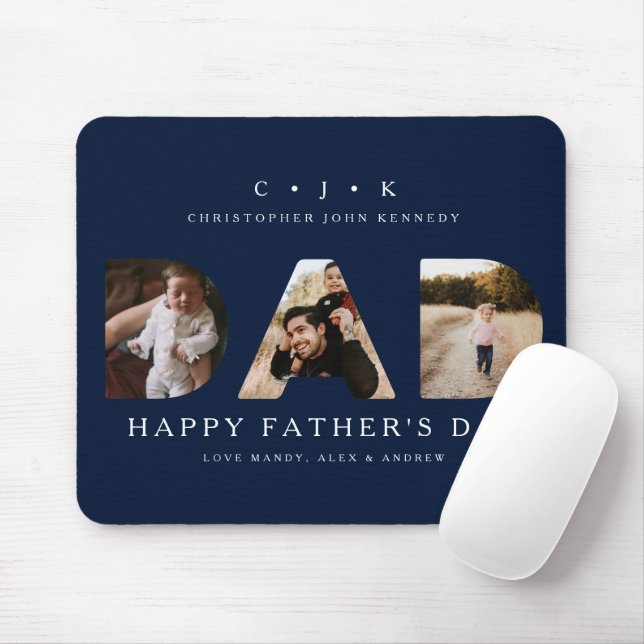 PAPPA Photo Navy Fars dag Personlig Monogram  Musmatta (Med mus)