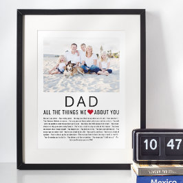 Pappa Photo Sak vi Kärlek om dig Fars dag Poster